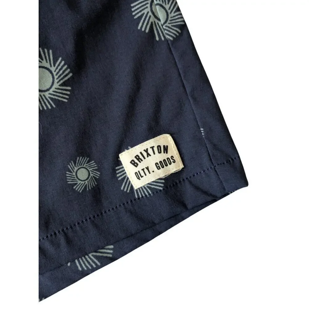 Brixton Voyage 18″ Washed Navy Blue Swim Trunks New Size Small Relaxed Fit
